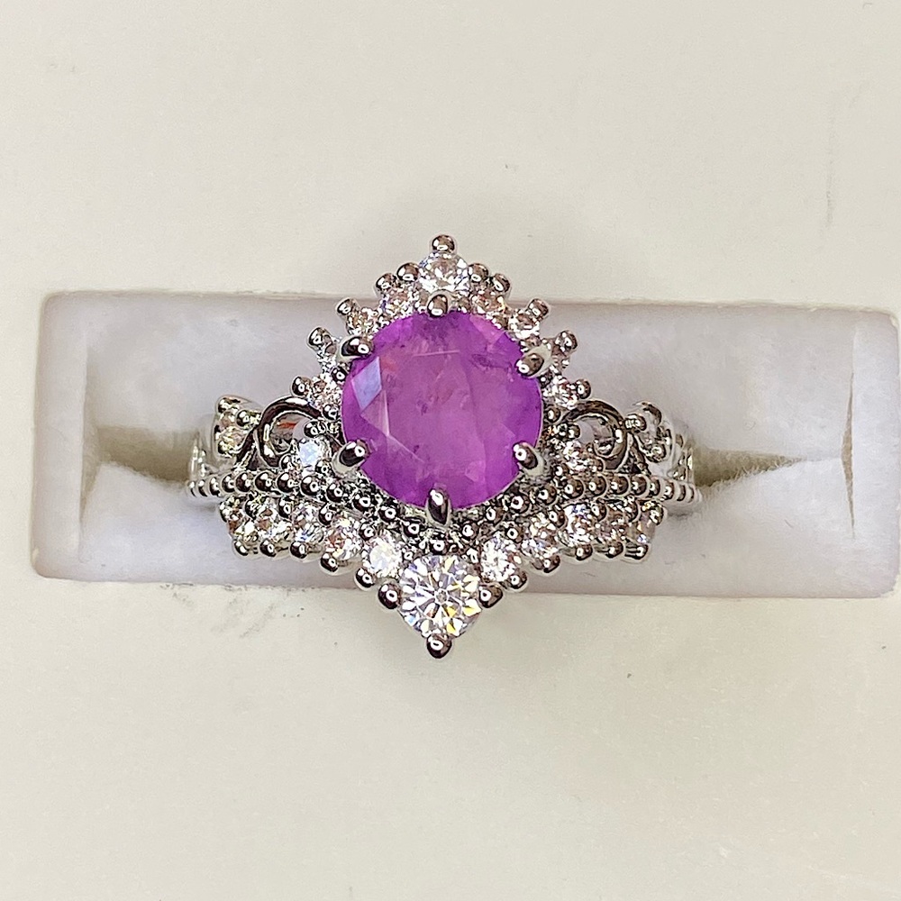 Natural Fusion Purple Quartz ring